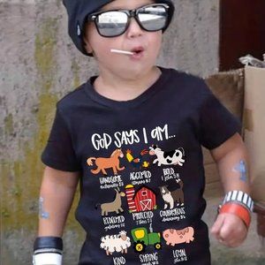 Cute Animals And Letter Print Boys Creative T-shirt, Casual Lightweight (5/6Y)